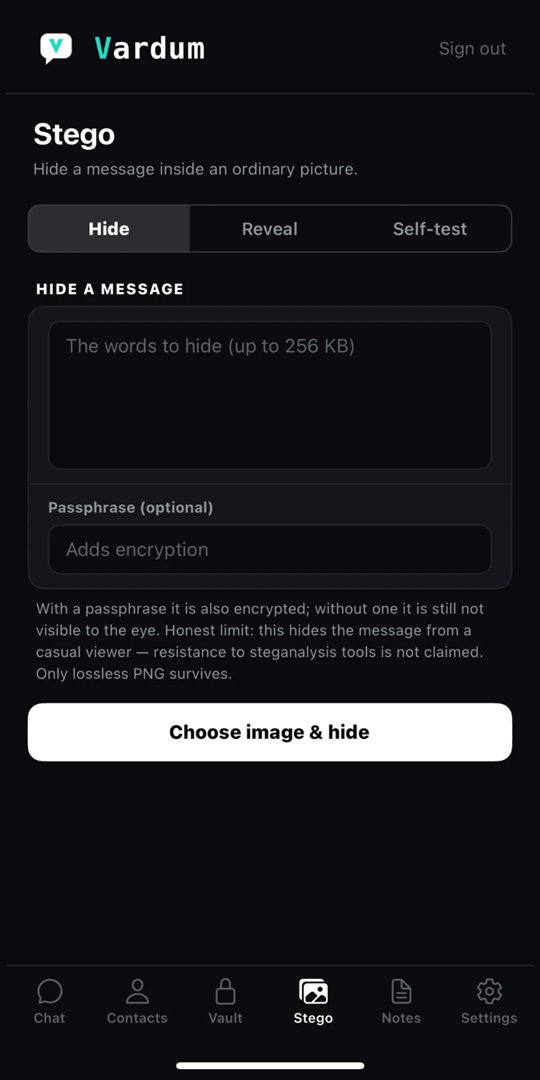 Stego screen: hide a message inside an ordinary picture